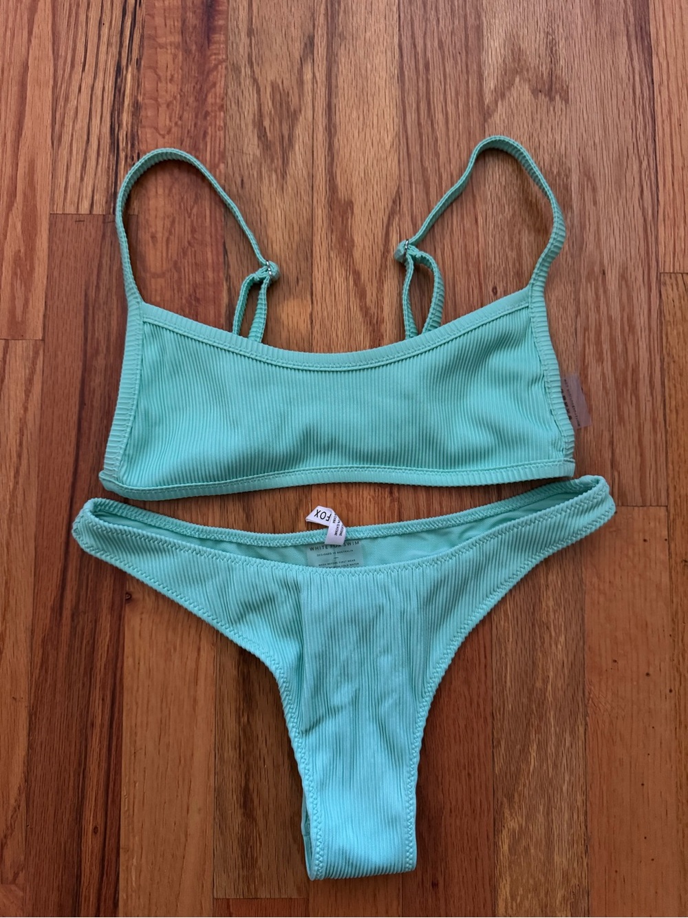 White Fox Boutique Mint Ribbed Bikini Set